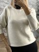 Knitted Lurex Top-0127/Ecru