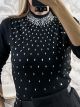 Rhombus Strass Top/Black
