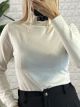 Strass Viscose TurtleNeck Top/Vanilla