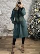 Long Fur Collar Coat/Green