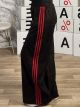 Viscose Side Stripes Leo Pants/Red