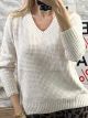 Chenille Ve Top-2539/Ecru