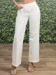 Side Button Denim Pants-7582/White