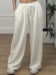 Viscose Wide Sweatpants/White