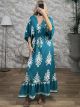 Boho Print Maxi Dress-1018/Petrol