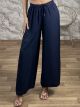 Cotton Highwaist Pants-460/Navy Blue