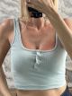 Ribbed Button CropTop-92516/Veraman