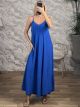 Mono Wide Maxi Dress-2852/Royal Blue