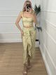 Elastic Skirt Ruffles Set-0685/Lime