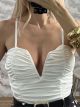 Satin Ve Zip Top/White