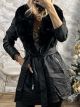 Leather Fur Long Jacket