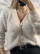 Mohair Tinsel Cardigan/Beige
