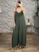 GoldPins Straps Jumpsuit-8939/Khaki