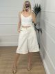 Soft Denim Long Shorts/White