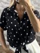 Viscose Polka Dot Shirt/Black