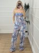 Wasp Nest Strapless Jumpsuit-Multi/Blue