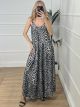 Silk Leopard Oversized Dress-1090/Grey
