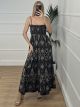 Wasp Nest Boho Maxi Dress/Black