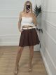 Oversized Hightwaist Belt Shorts/Chocolat