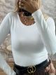 Lycra Elastic Bodysuit-1256/White