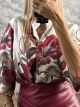 Mao Satin Pattern Shirt/Floral-Beige