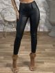 Buttons Leather Leggings-1886/Black