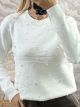 Viscose Pearls Sweater-8059/White