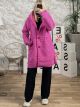 Hood Boucle Buttons Coat/Bubble Pink