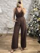 Strass Sleeveless Jumpsuit/Chocolat