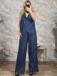 Cotton Vest Denim Set/Light Blue