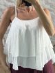 DoubleRuffled Viscose Top-6286169/White