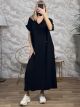 Hooded-Casual Dress-20087/Black