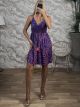 Silk Boho Mini Dress NEW-2665/Blue&Pink
