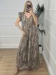 Ruffle Jumpsuit Animal/Snakeskin