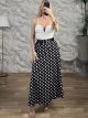 Belt Polka Dot Maxi Skirt/Black