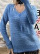 Chenille Ve Top-2539/Ciel