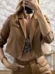 Eco Leather Crop Jacket/Camel