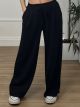 Viscose Wide Sweatpants/Black