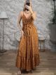 Silk Boho Maxi Dress-4624/Orange