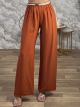 Highwaist Viscose KnittedBelt Pants-3388/Orange