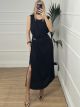 Double Buttons Dress/Black