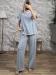 GLOW Stripe Casual Set/Ciel