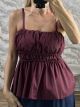 Peplum Cotton Top-626168/Burgundy