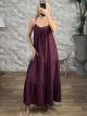 BeadStraps Viscose Maxi Dress-6297/Burgundy
