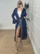Cabbana Sleeve Kimono/Navy Blue