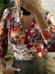 Elastic Bodysuit NEW/Floral Burgundy