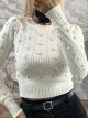 Pearls Cropped Sweater/Vanilla