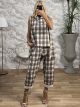 Sleeveless Plaid Asymmetrical Set