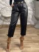HighWaist Leather Belt Pants/Black