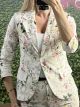 Floral Cotton Blazer-5046/Vanilla
